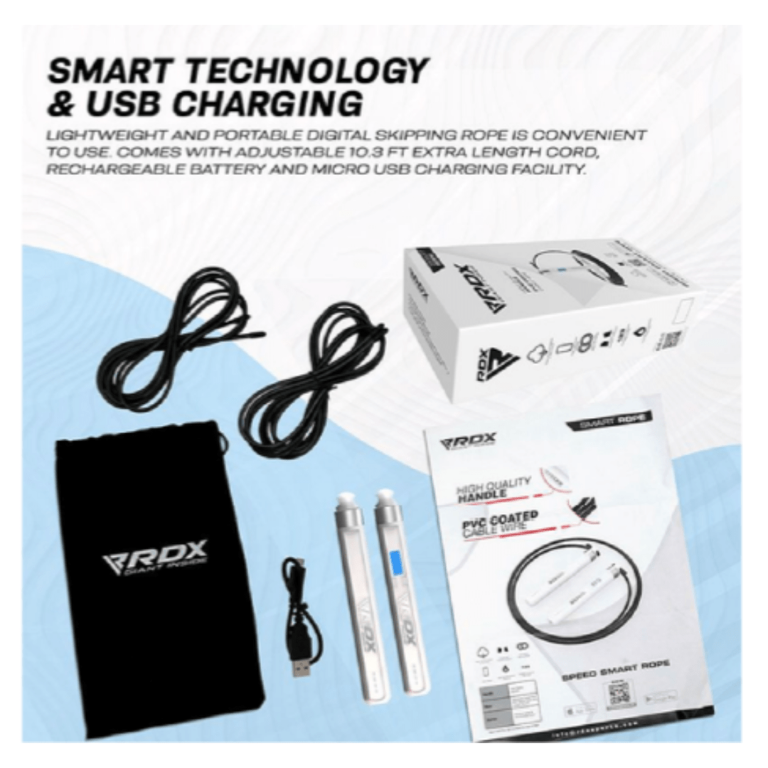 RDX 75P RECHARGEABLE 10.3FT SMART DIGITAL COUNTER JUMP ROPE WITH USB & APP Kaizen Store